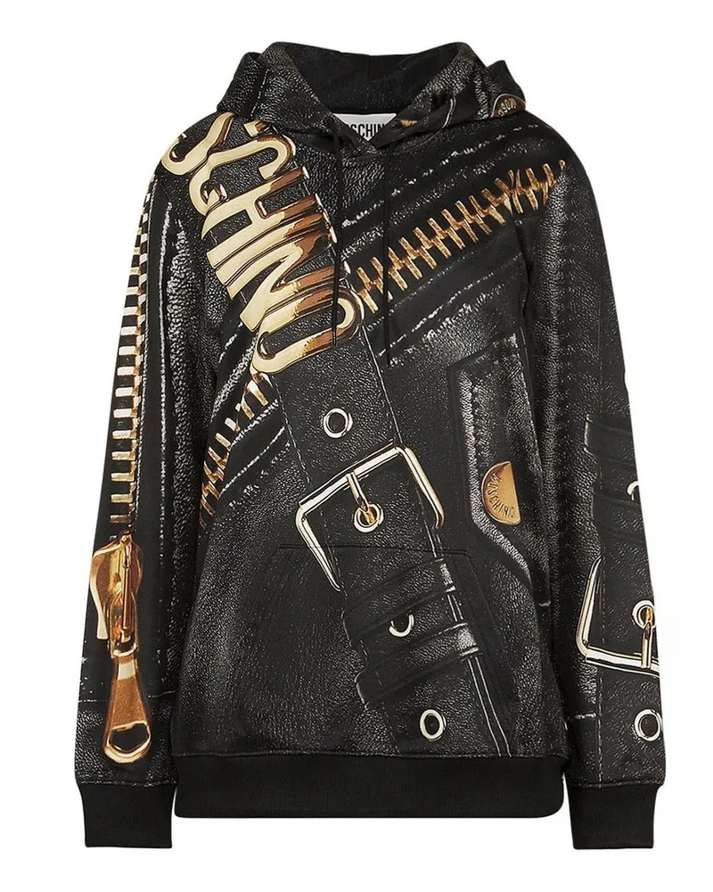 Moschino Marco Biker Kapuzenpullover Black