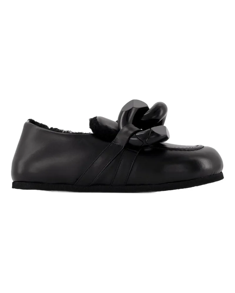 J.W.Anderson Kettenbettzäser in der Nähe von schwarzem Leder Black