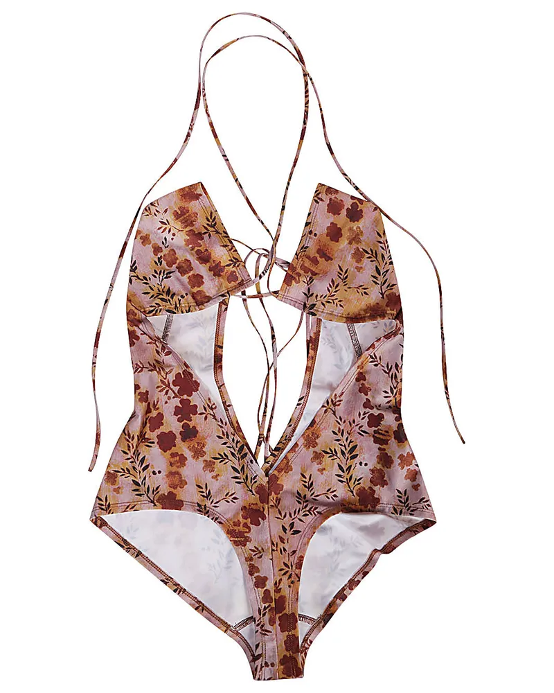 Charlotte Knowles Side Schnürung Swinsuit Pink