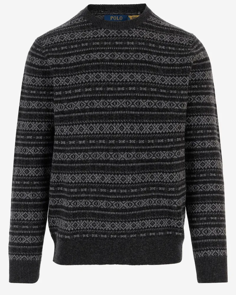 Ralph Lauren Wollstrick mit geometrischem Muster Red