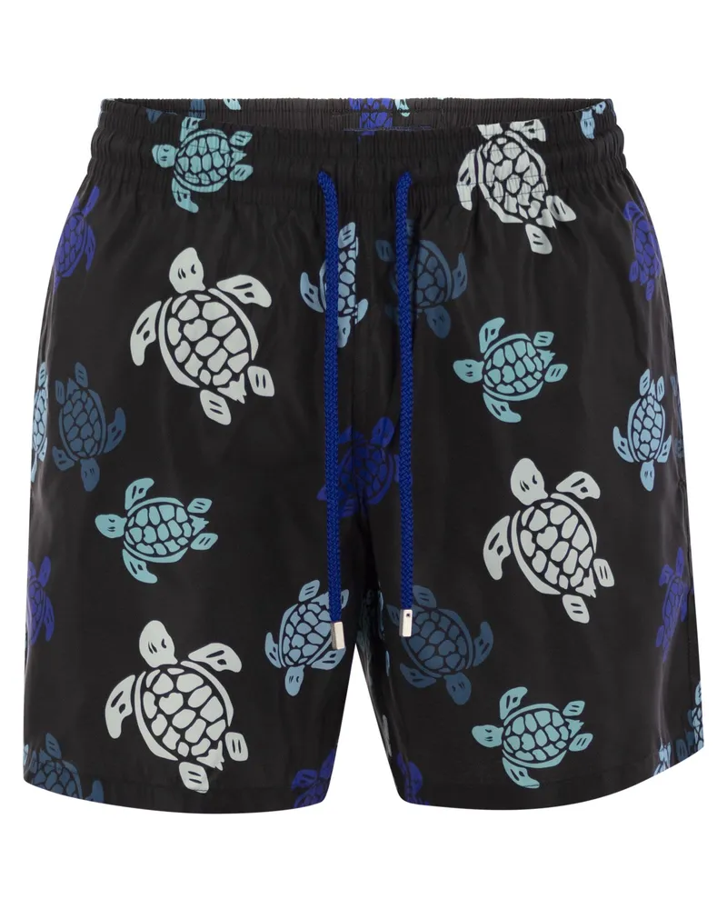 Vilebrequin Mahina gemusterte Strandshorts Black