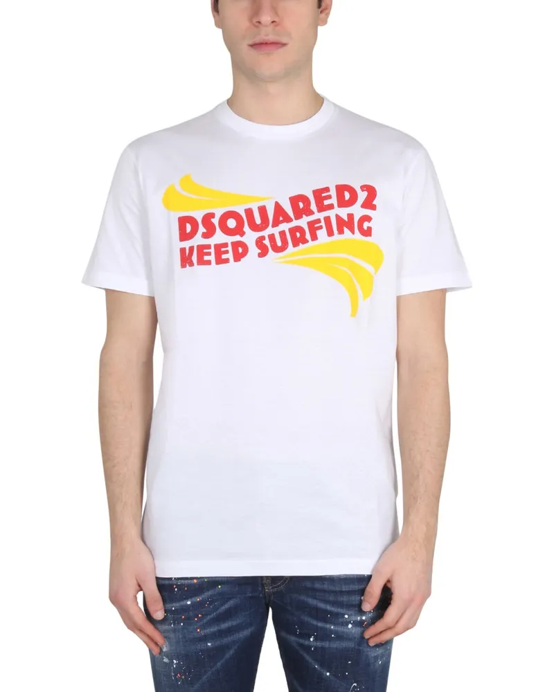 Dsquared2 Logo Druckt -Shirt White