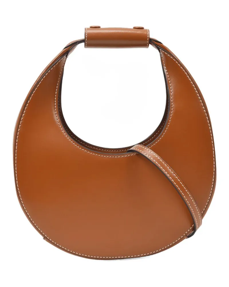 STAUD Mini Moon Handtasche  Tan Leder Braun