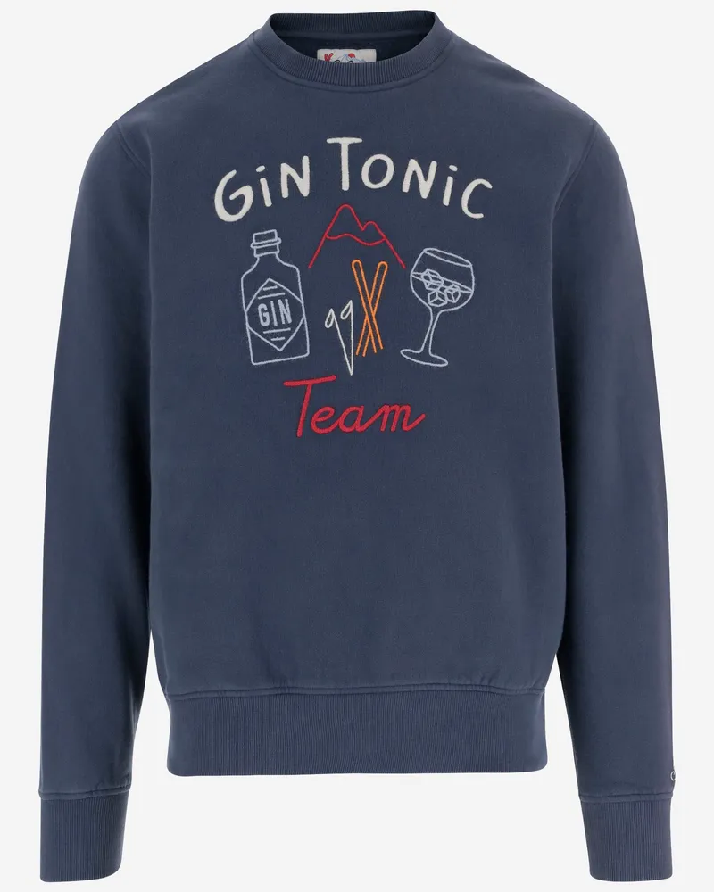 MC2 Saint Barth Baumwoll-Sweatshirt mit gesticktem Logo Blue