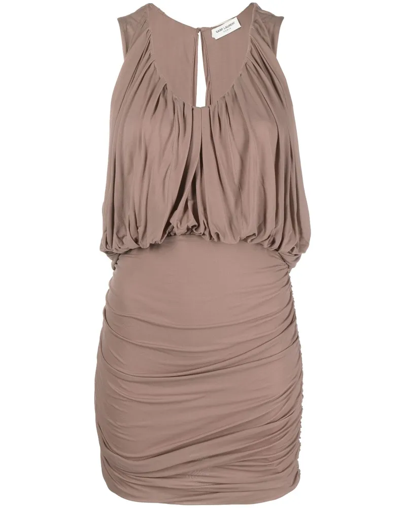 Saint Laurent Short Jersey Kleid Pink