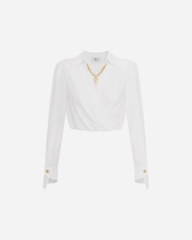 Elisabetta Franchi Shirt mit Juwelendetails Ivory