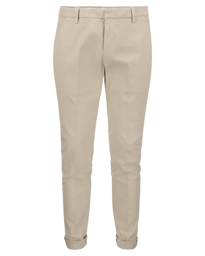 Dondup GAUBERT SLIM FIT GABARDINE HOSEER Creme