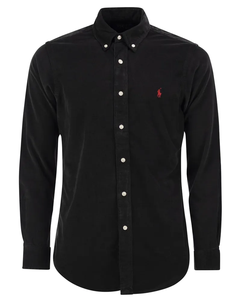 Ralph Lauren Custom Fit Stretch Poplin Shirt Black