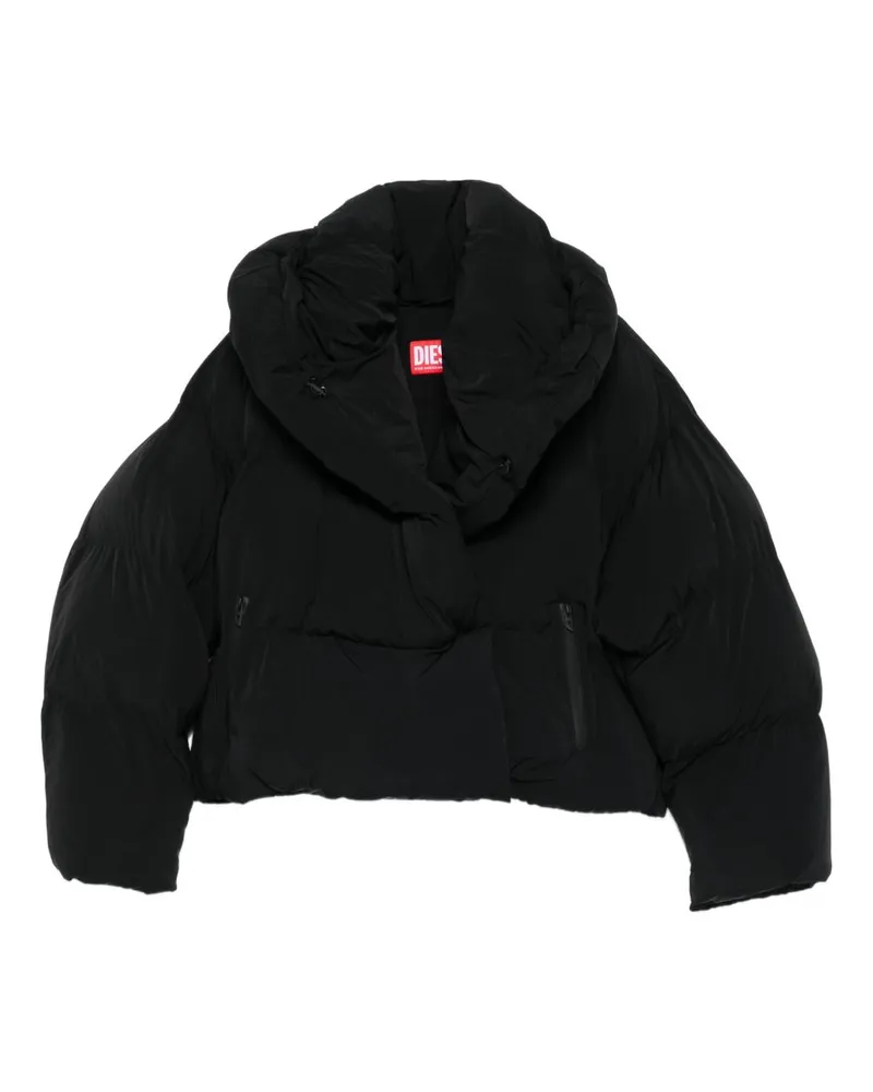 Diesel kurze Down -Jacke Black