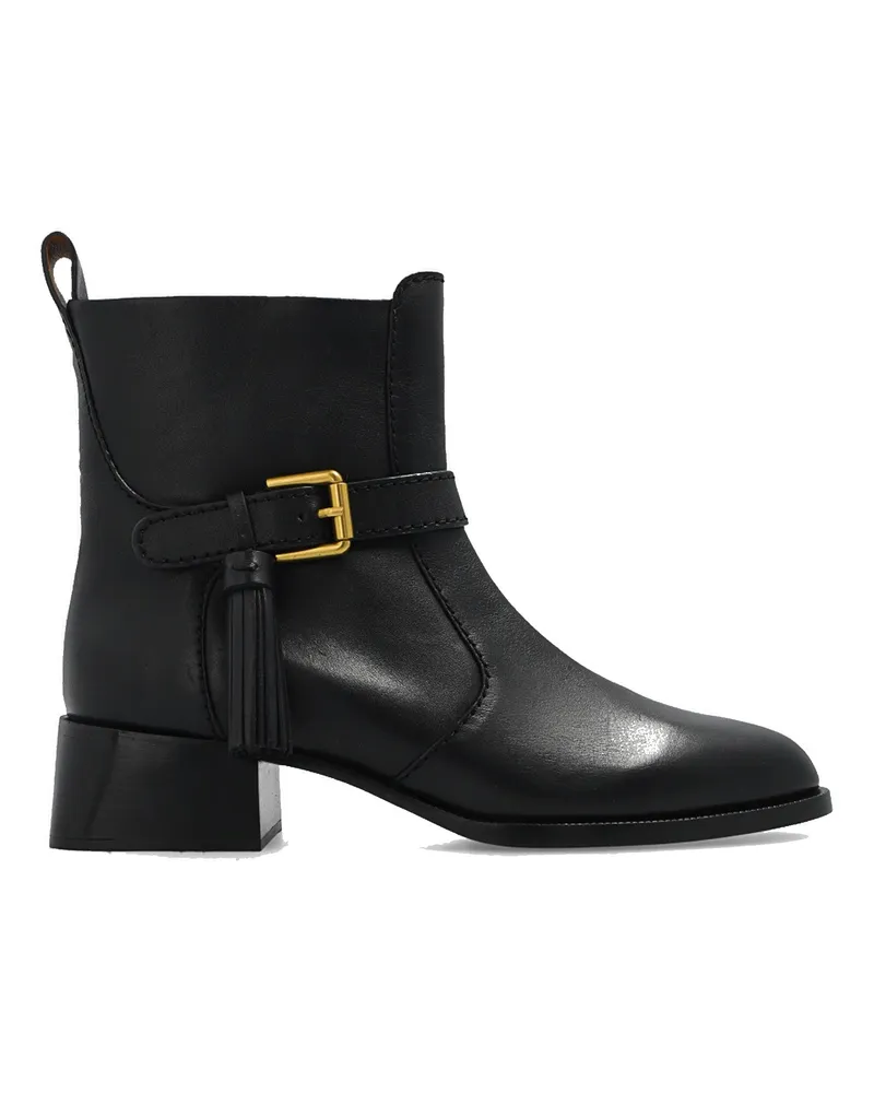 See by Chloé Siehe von Chloe See von Chloe Lory Leder -Knöchelstiefeln Schwarz