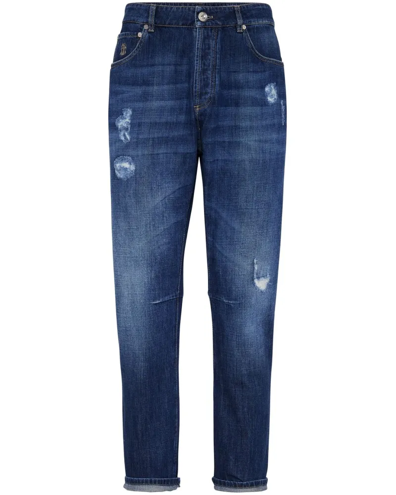 Brunello Cucinelli Jeans mit Tränen Blue