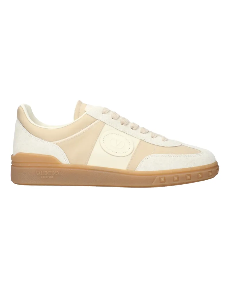 Valentino Garavani Herrens Sneakers aus beigem/elfenbeinfarbenem Stoff -