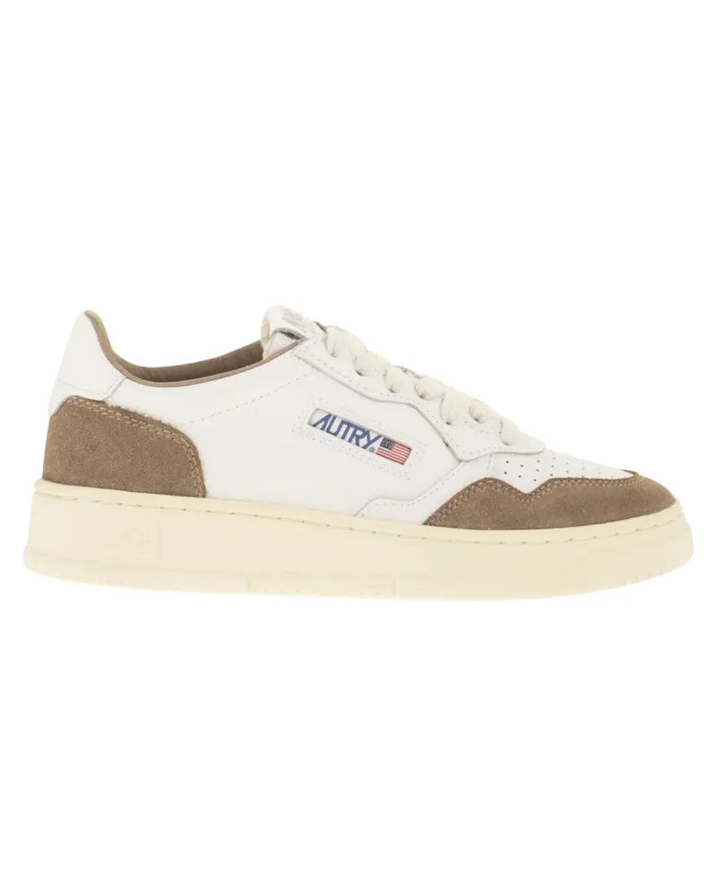 AUTRY Medalist Low-Sneaker aus Leder und Wildleder White