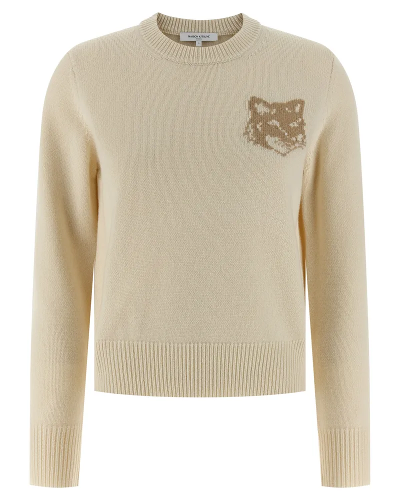 Kitsuné Fox Head' Pullover Beige