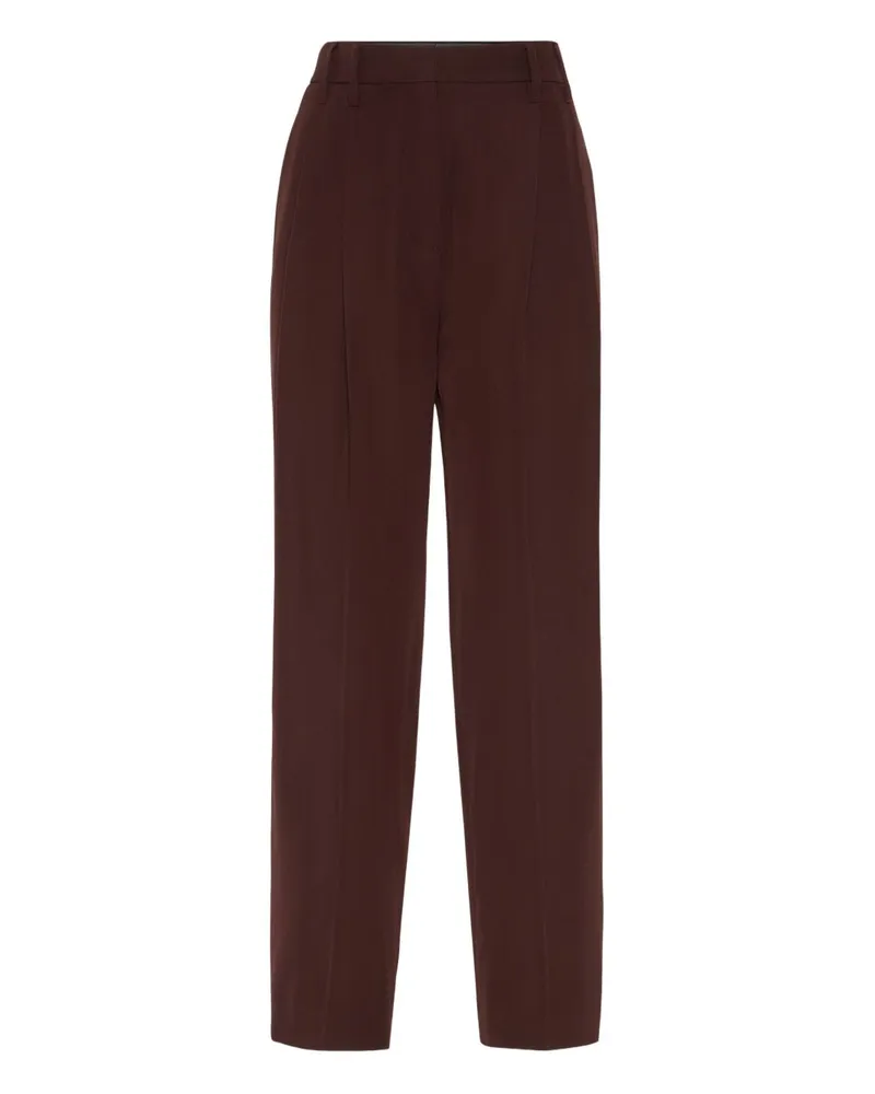 Brunello Cucinelli Wolle Blendhose Bordeaux