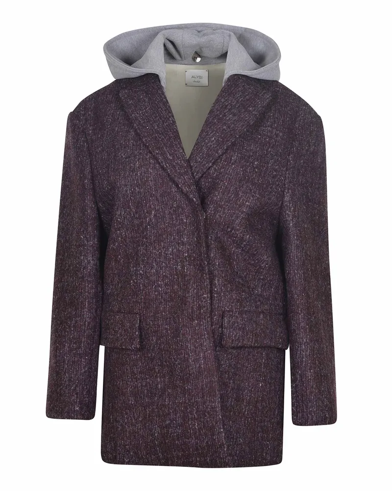 ALYSI Jacke aus einer Wollmischung Prune