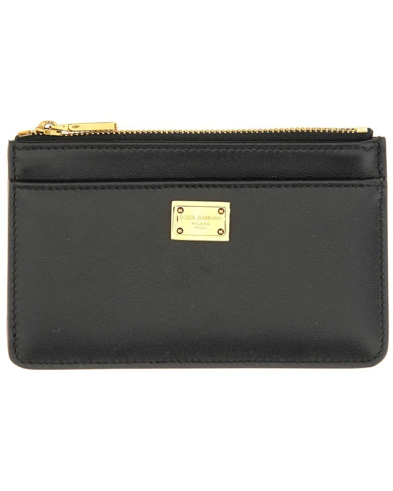 Dolce & Gabbana Calfskin Plongé -Kartenhalter Black