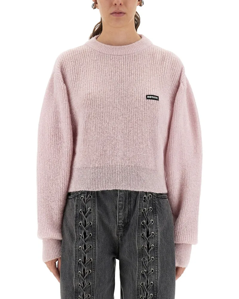 ROTATE Birger Christensen Dreh Birger Christensen Wool Puffpullover Powder