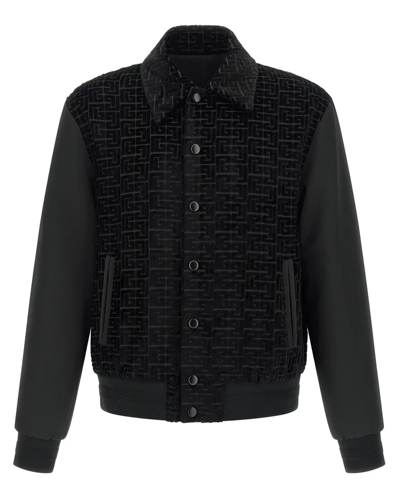 Balmain Samt-Bomberjacke Black
