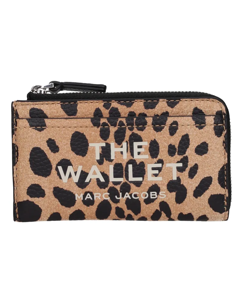 Marc Jacobs Damens Geldbörse aus braunem Leder mit Leopardenmuster -