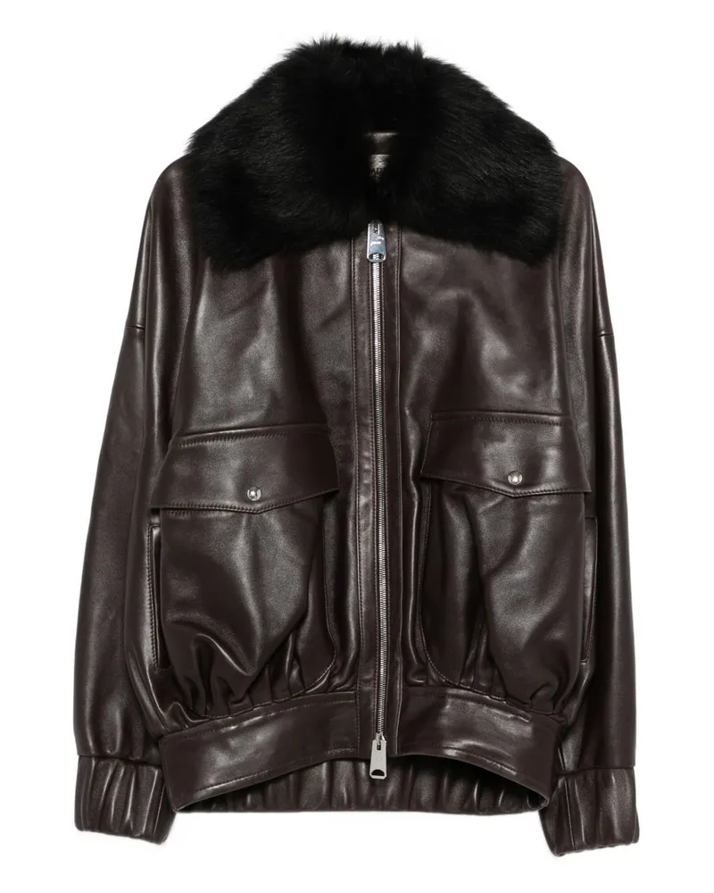KHAITE Lederjacke Marrone