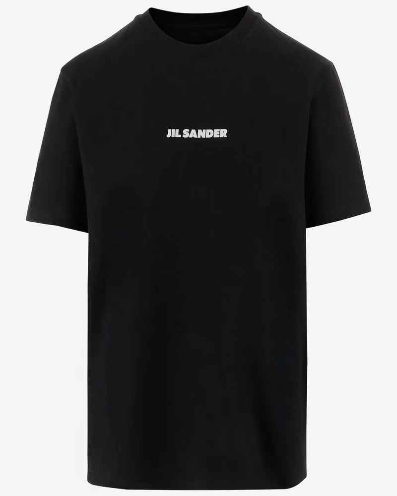 Jil Sander Baumwoll-T-Shirt mit Logo Black