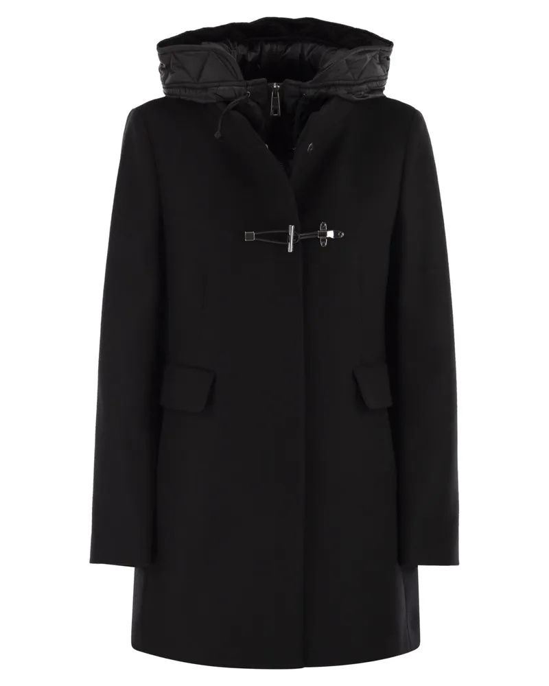 Fay Kippmantel in Wolltuch Black