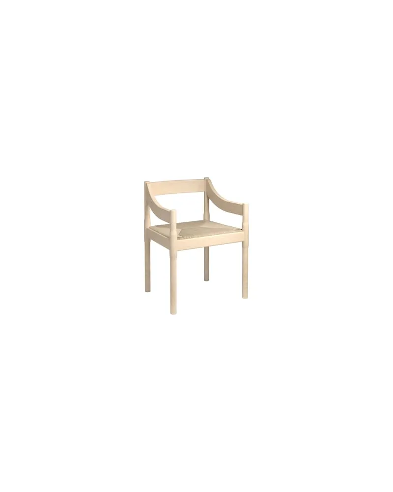 Fritz Hansen Sessel Carimate - Holz natur - Leinenseil - Designer Vico Magistretti 