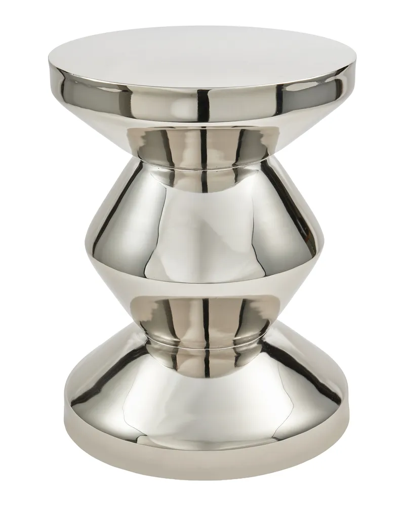 POLSPOTTEN Hocker Zig Zag - Silber - Metall 