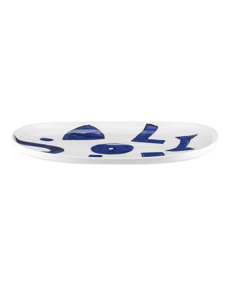 Alessi Servierplatte Itsumo - Blau - Porzellan - Designer Samiro Yunoki 