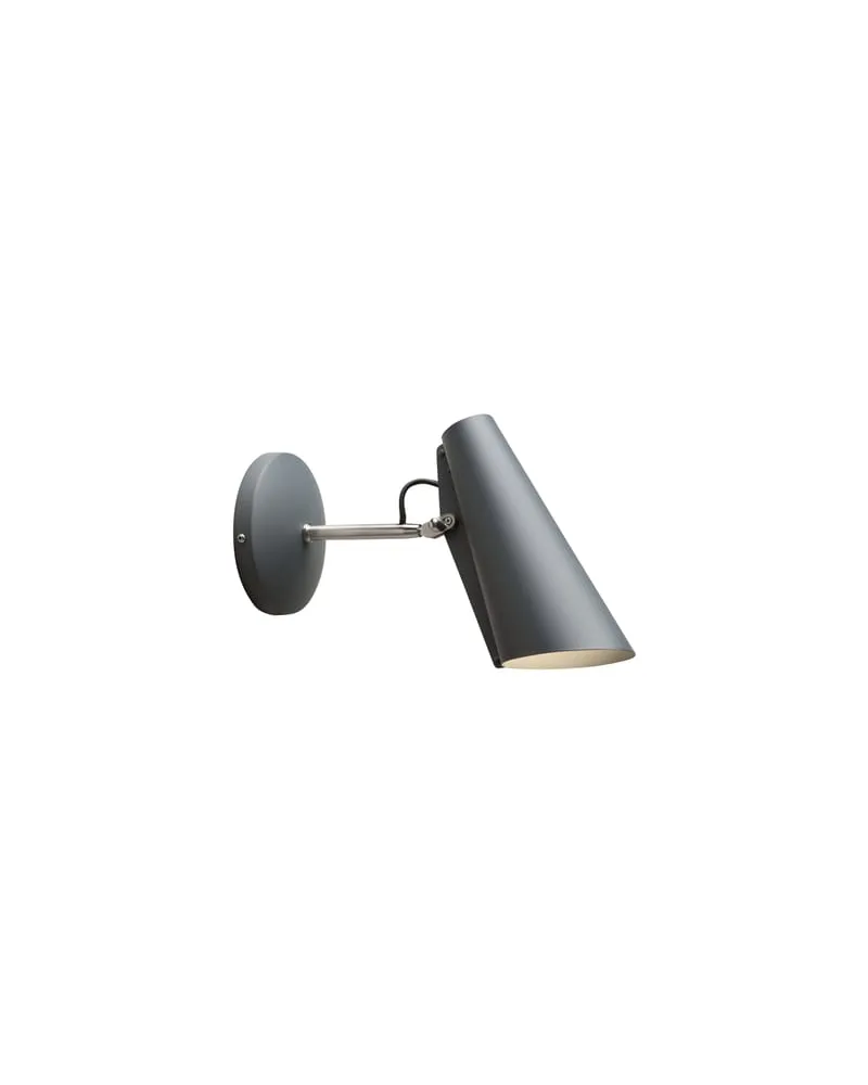 Northern Wandleuchte mit Stromkabel Birdy - Grau - bemaltes Aluminium - Designer Birger Dahl 