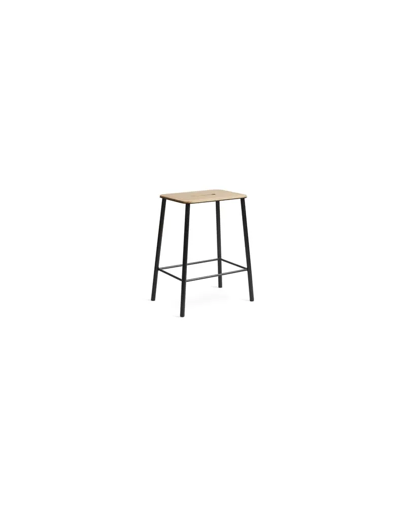FRAMA Hocker Adam - Holz natur - Epoxid-lackierter Stahl - Designer Toke Lauridsen 