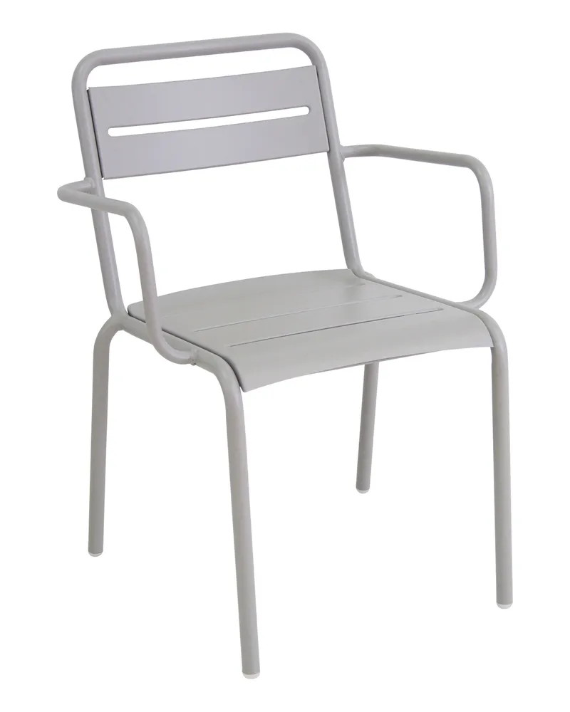 EMU Stapelbarer Sessel Star - Grau - gefirnister Stahl 