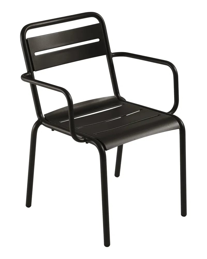 EMU Stapelbarer Sessel Star - Grau - gefirnister Stahl 