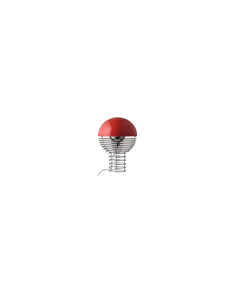 Verpan Tischleuchte Wire - Rot - verchromter Stahl - Designer Verner Panton 