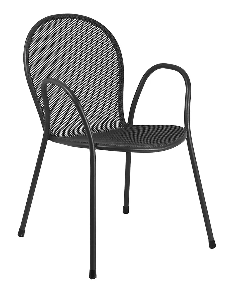 EMU Stapelbarer Sessel Ronda - Schwarz - gefirnister Stahl - Designer Aldo Ciabatti 
