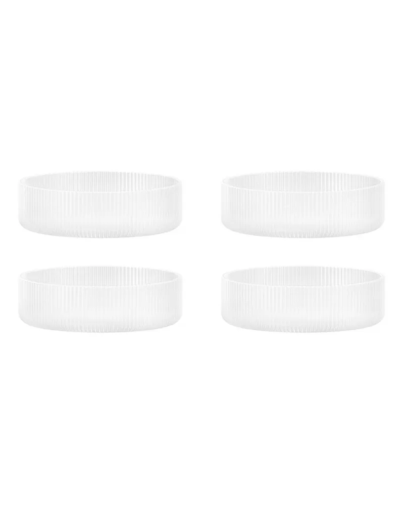 ferm LIVING Schale Ripple - Weiß - mundgeblasenes Glas 