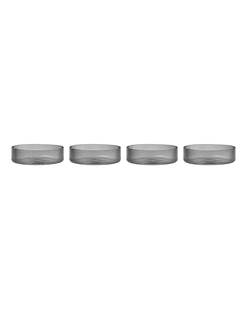ferm LIVING Schale Ripple - Weiß - mundgeblasenes Glas 