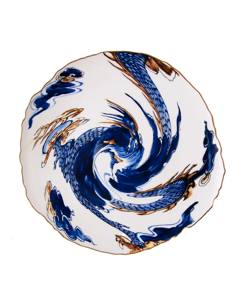 Seletti Teller Classic on acid - Blau - Feines Porzellan - Designer Diesel Creative Team 