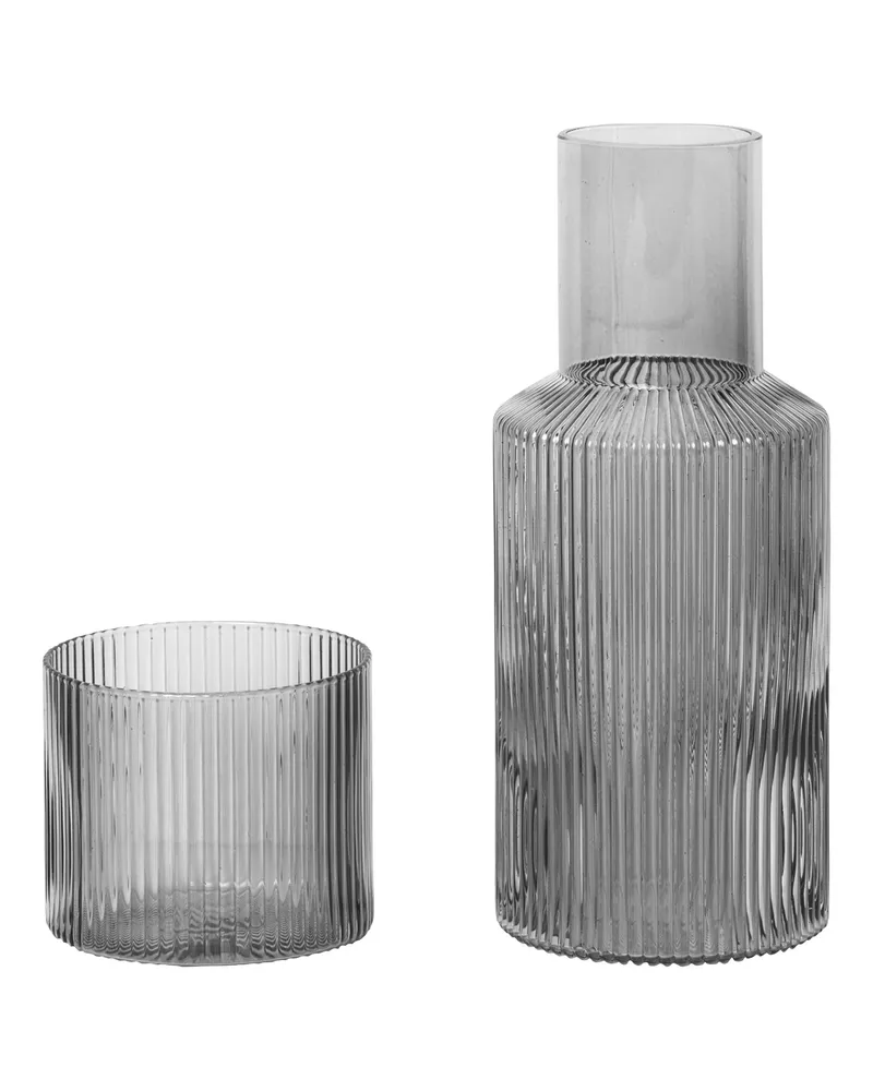 ferm LIVING Karaffe Ripple - Transparent - mundgeblasenes Glas - Designer Trine Andersen 