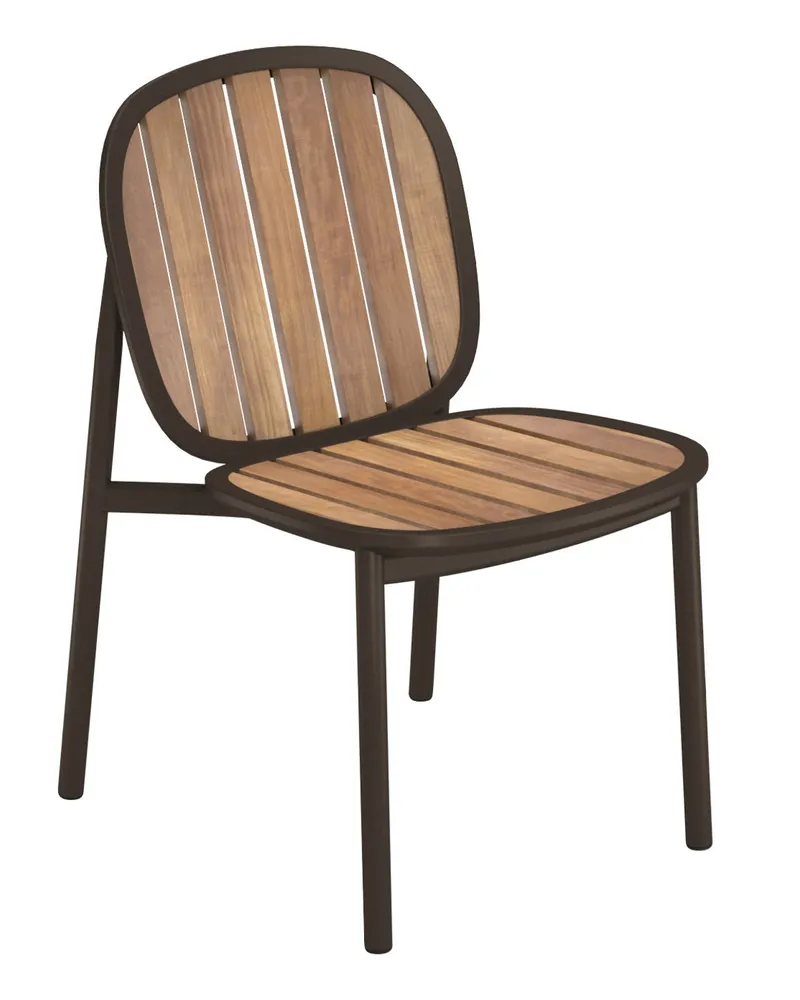 EMU Stapelbarer Stuhl Twins - Braun - FSC-zertifiziertes Teakholz - Designer Sebastian Herkner 