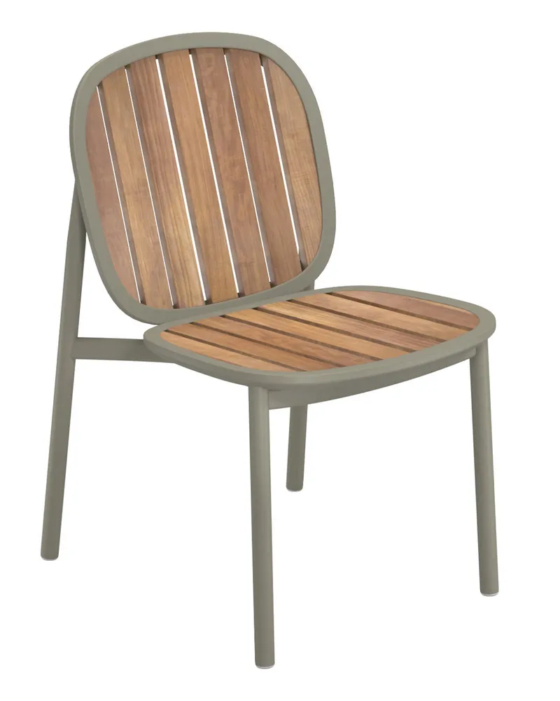 EMU Stapelbarer Stuhl Twins - Braun - FSC-zertifiziertes Teakholz - Designer Sebastian Herkner 
