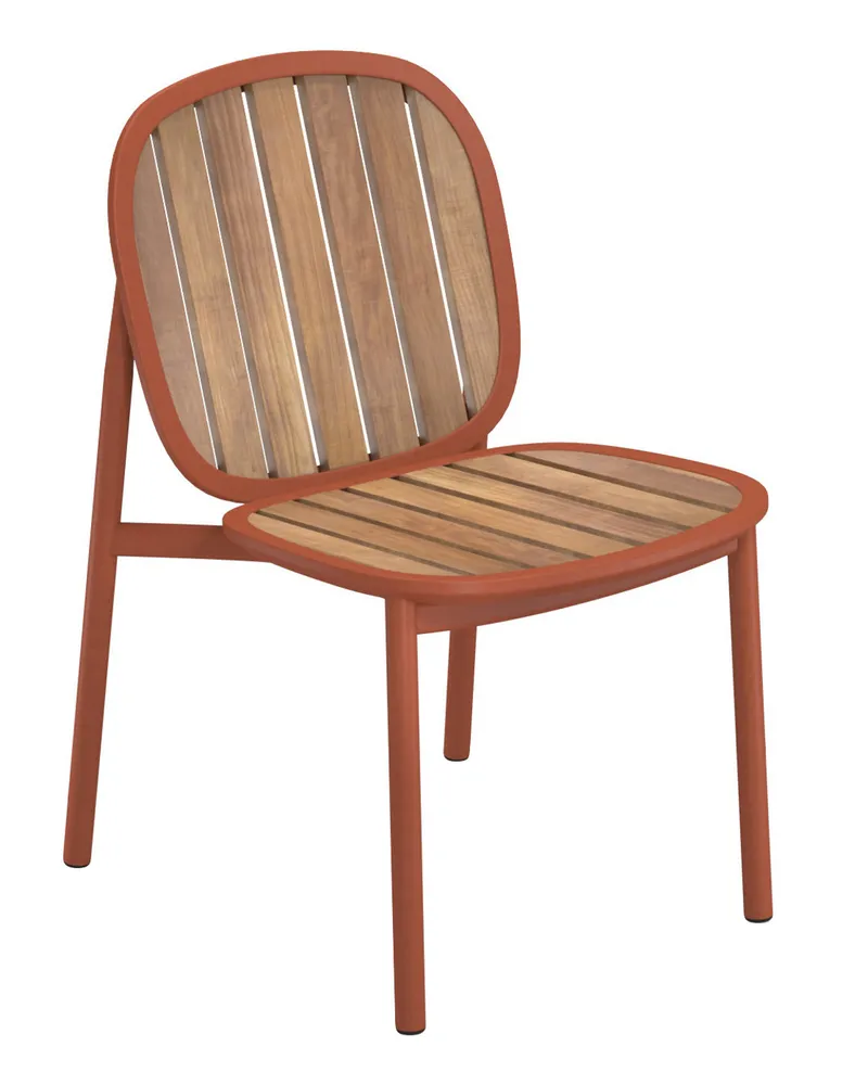 EMU Stapelbarer Stuhl Twins - Braun - FSC-zertifiziertes Teakholz - Designer Sebastian Herkner 