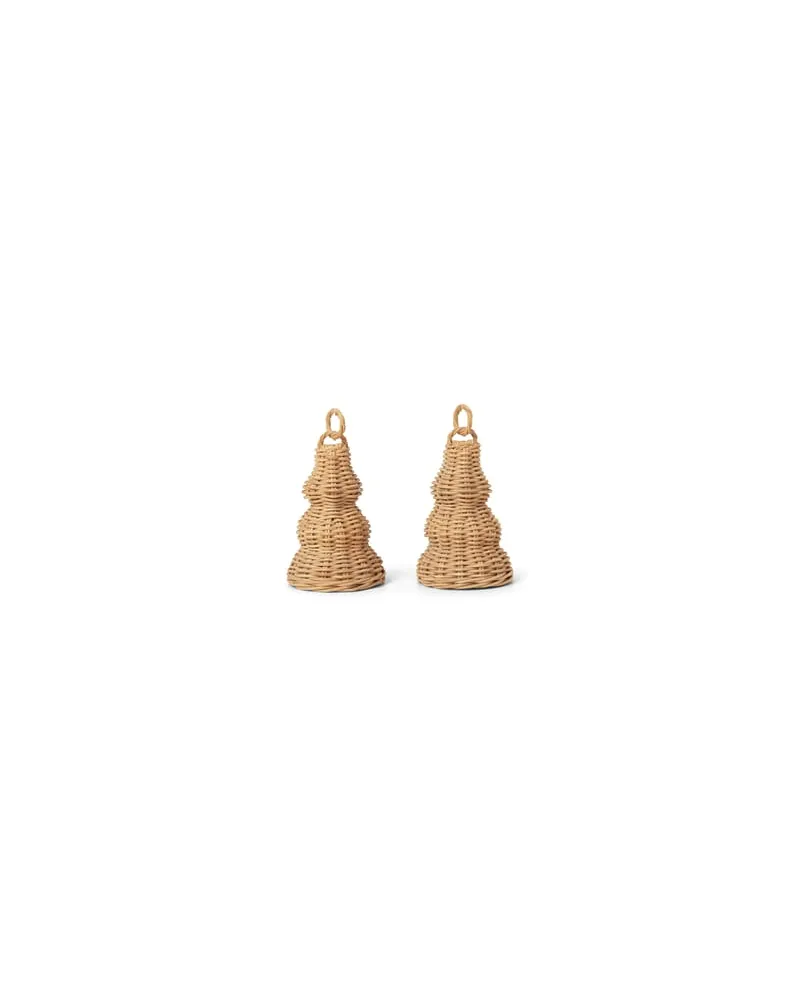 ferm LIVING Weihnachtskugel Braided - Braun - Geflochtenes Rattan - Designer Trine Andersen 