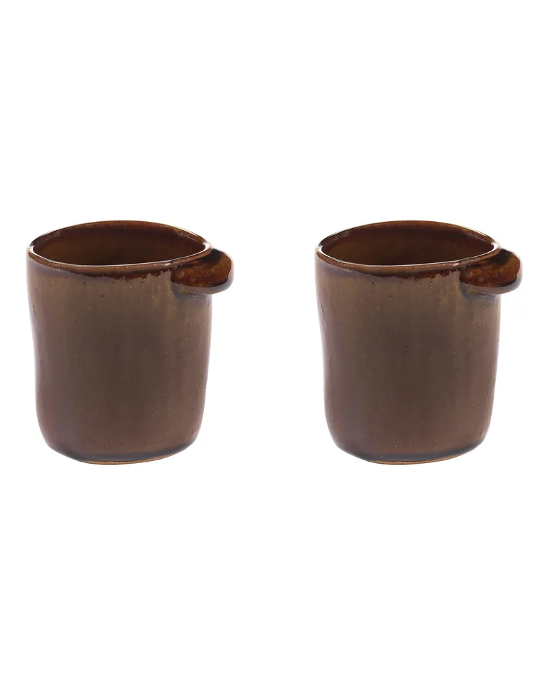 Serax Becher OUT OF LINES - Braun - emaillierter Sandstein - Designer Uncharted 