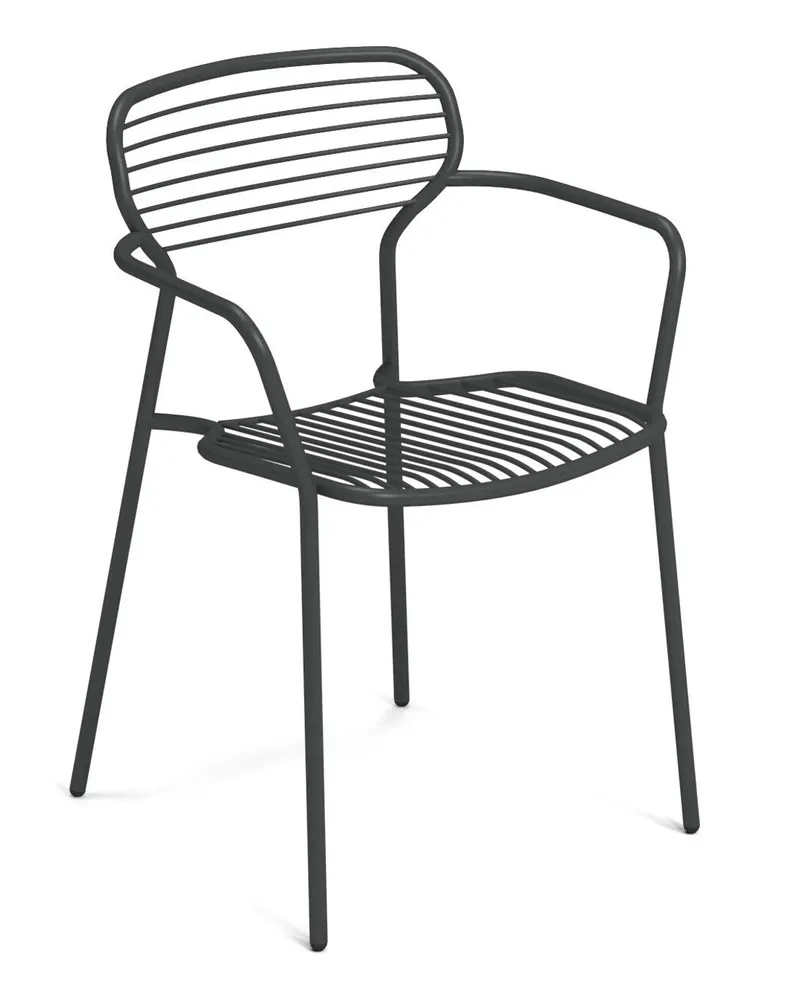 EMU Stapelbarer Sessel Apero - Beige - gefirnister Stahl - Designer Martin Drechsel 
