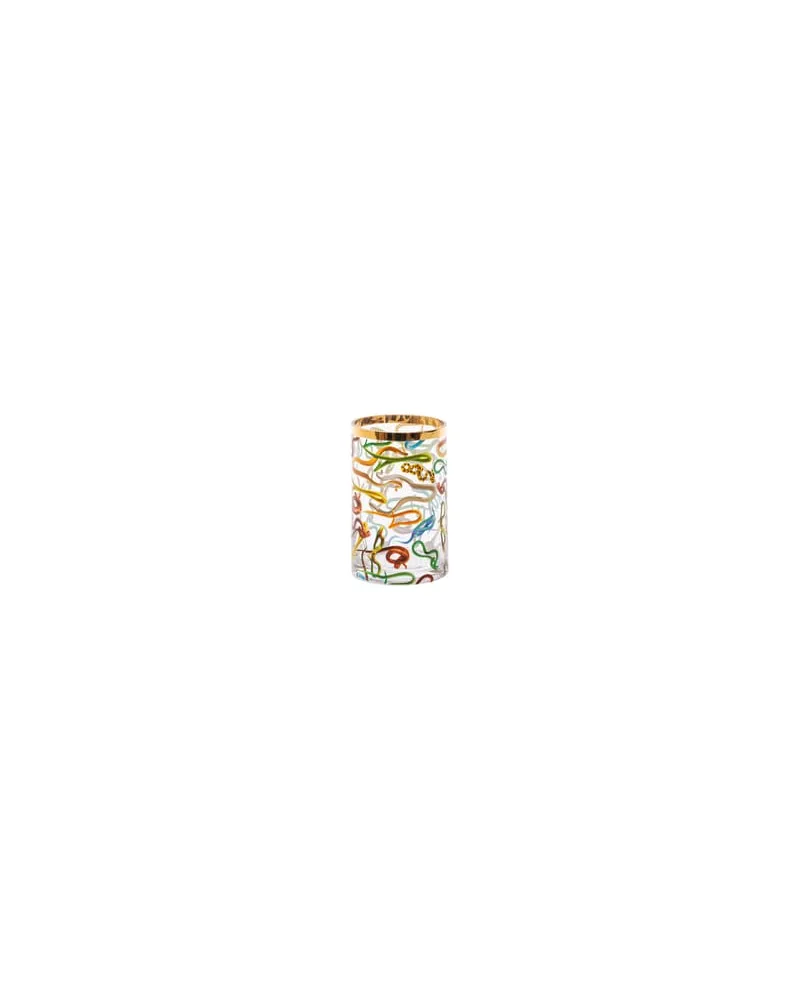 Seletti Vase Toilet Paper - Bunt - Echtgold - Designer Maurizio Cattelan