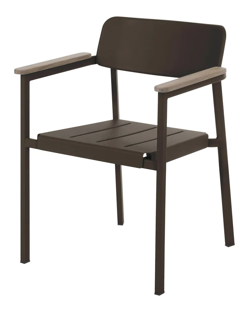EMU Stapelbarer Sessel Shine - Braun - Teakholz - Designer Arik Levy 