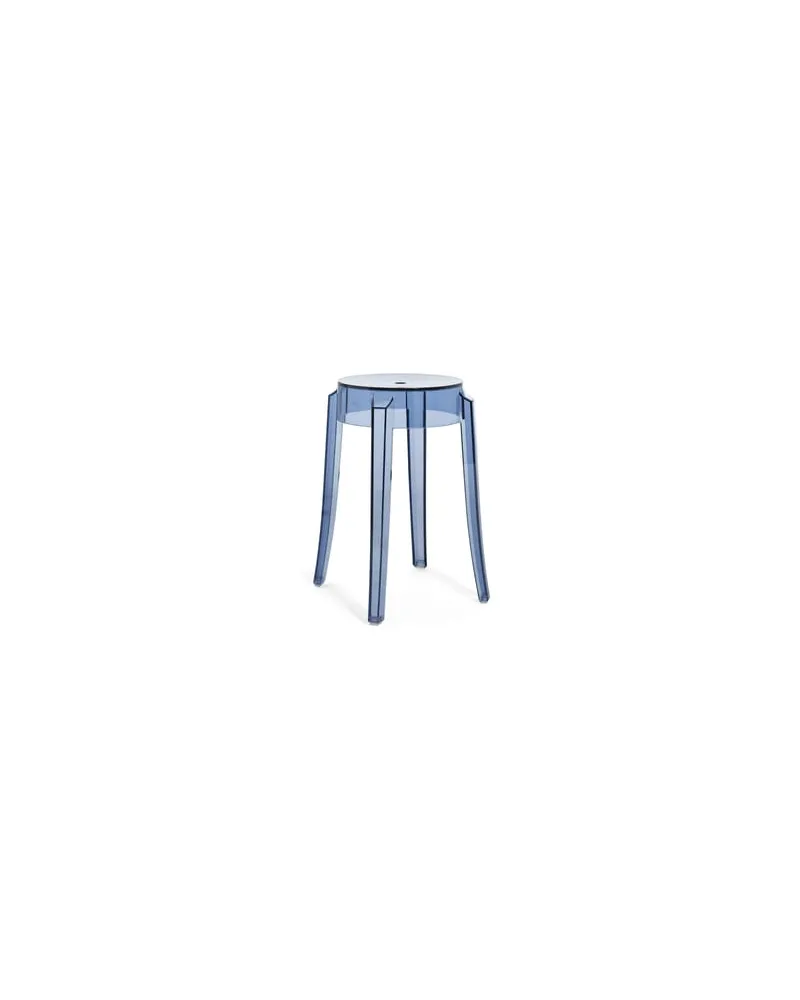 Kartell Stappelbarer Hocker Ghost - Blau - Polykarbonat - Designer Philippe Starck 