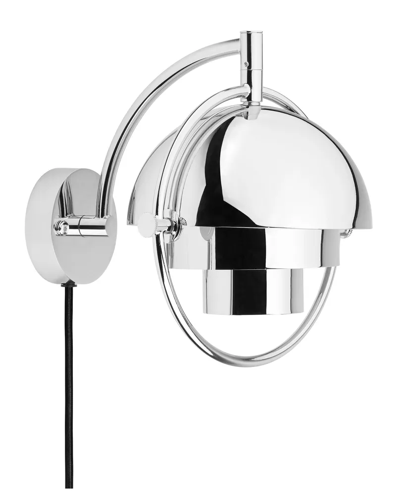 Gubi Wandleuchte mit Stromkabel Multi-Lite - Schwarz - Metall - Designer Louis Weisdorf 